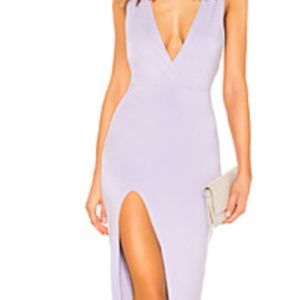 REVOLVE ERIKA DEEP V JERSEY MAXI IN LAVENDER